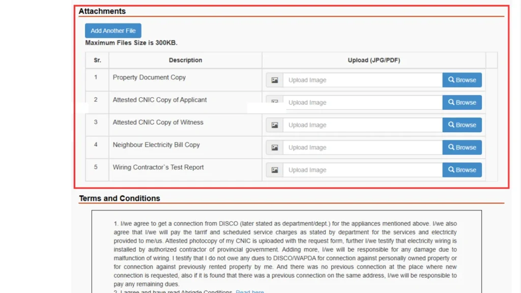 Upload Required Documents